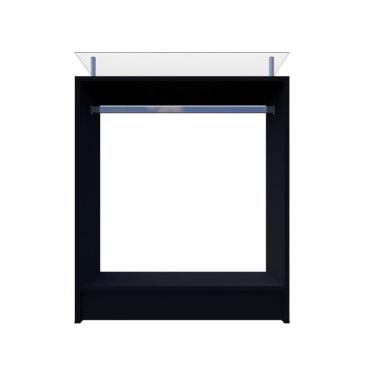 Imagem de Balcão Arara Expositor Com Vidro Preto 110X87X38Cm - Deep