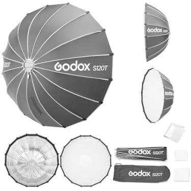 Imagem de Godox Softbox GODOX S120T 120 cm/47,3 pol. Guarda-chuva de liberação rápida, suporte Bowens com difusores frontais e internos removíveis para fotografia, transmissão ao vivo e viagens
