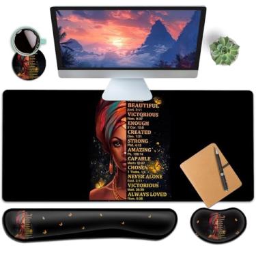 Imagem de Mouse pad grande para jogos + conjunto de descanso de pulso para teclado, tapete ergonômico de espuma de memória, suporte de descanso de pulso, mousepad estendido à prova d'água 80 x 30 cm, almofada