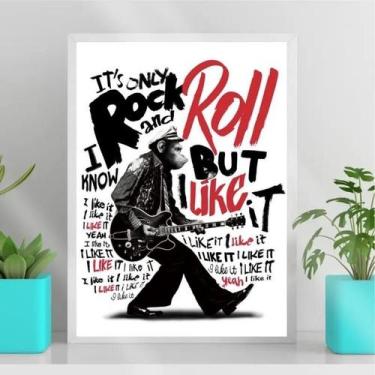 Imagem de Quadro Decorativo Macaco It's Only Rock and Roll 45x34cm - Quadros On-