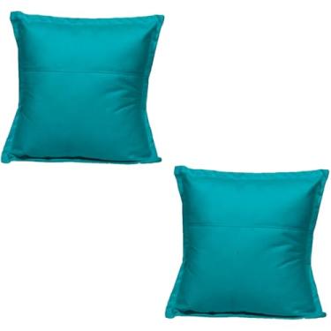 Imagem de Kit 2 Almofadas Decorativas Fofinhas Cheias Para Decoração Sofá Sala 42,5 Cm Suede(Cinza,Suede)(Azul Turquesa-Suede)