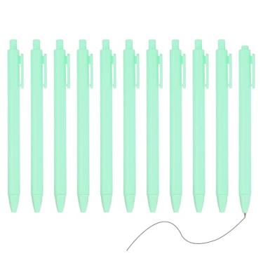Imagem de PATIKIL Pacote com 12 canetas esferográficas de gel retráteis, ponta fina de 0,5 mm, tinta preta, cor retrô, escrita suave, canetas fofas para escritório, casa, diário, caderno, verde claro