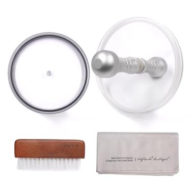 Imagem de sdroceRyaM EP/LP Vinil Record Clean Label Saver Protetor Impermeável Limpador de Discos Cuidados com Braçadeira Alça de Alumínio Placa de Acrílico Disco de Vinil Escova de Limpeza e Pano