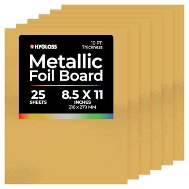 Imagem de Folha de cartão Hygloss Metallic Foil Board Stock Sheets, Arts & Crafts, atividades em sala de aula e fabricação de cartões, pacote com 25, 20 x 28 cm, ouro fosco
