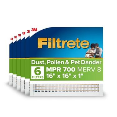 Imagem de Filtrete Filtro de ar eletrostático MPR 700 716-6PK-EC, 40.6 cm x 16 pol x 1 pol (40.6 cm x 40.6 cm x 2.5 cm)