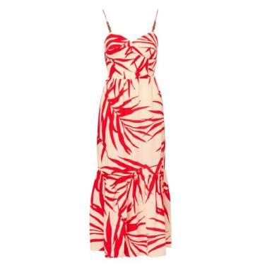 Imagem de Adrianna Papell Vestido midi estampado feminino, Vermelho/marfim, 46