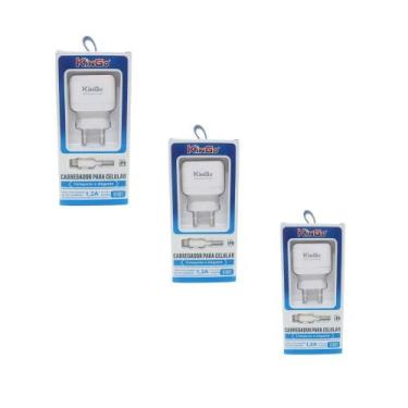 Imagem de Kit 3 Carregadores Kingo 1.2A 5V Para Iphone 7 Plus