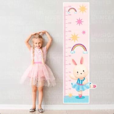 Imagem de Adesivos Decorativos Régua de Crescimento Bailarina Infantil Lavável Seguro Fácil Aplicação Ideal Decoração Quarto Bebê Menina Área Kids Pais