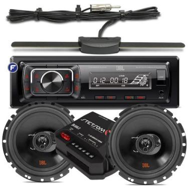 Imagem de Aparelho De Som Carro Automotivo Bluetooth Sd Rádio Mp3 + Alto Falante