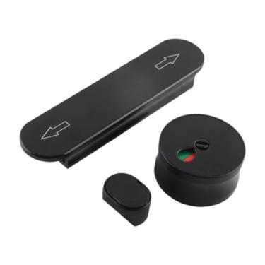 Imagem de Wswqop Fechadura de porta divisória de banheiro, indicador de ocupação, fechaduras de privacidade para locais públicos, Preto
