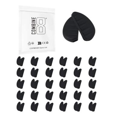Imagem de Combine8 Almofadas de nariz para óculos de sol, 30 pares de almofadas de nariz pretas de silicone macio, protetor de nariz antiderrapante, óculos de encaixe para ponte de nariz