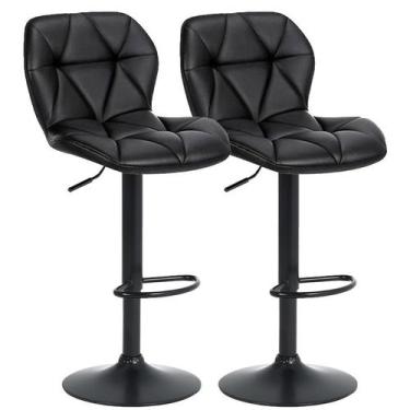 Imagem de Kit Banqueta Alta Giratória Bancada Bistrô Estofada Duoffice Domus, Pr