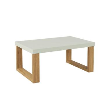 Imagem de Mesa de Centro Retangular Lanes 100% MDF Off White e Freijó 67 cm