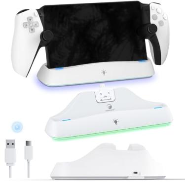 Imagem de LaviCamber Base De Carregamento Para Ps Portal, [Compatível Com Capa] Suporte Playstation Portal Modo Luz Rgb Liga/Desliga E Cabo Usb C, Conector Magnético Largo Fácil Conectar Ps5