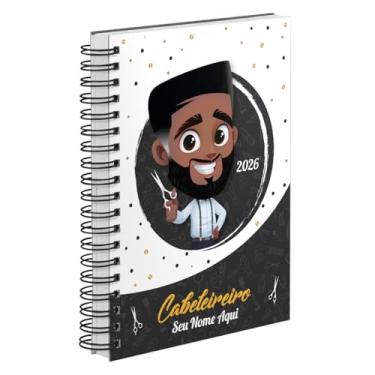 Imagem de Agenda Comercial 2026 Personalizada Capa Dura Cabeleireiro Cabelo Crespo