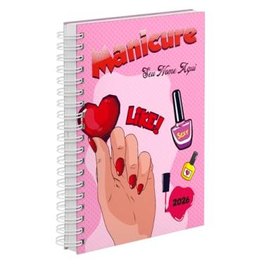 Imagem de Agenda Comercial 2026 Personalizada Capa Dura Manicure Pop Art