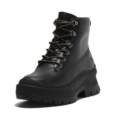 Imagem de Timberland Roxie Lane Bota feminina moderna com cadarço médio, Grão integral preto, 37