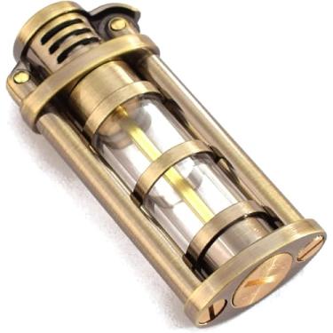 Imagem de Isqueiro Vintage A Querosene Com Tanque De Óleo Transparente Recarregável Isqueiro Antigo Roda De Ignição De Chama Macia Homem Presentes Isqueiro, Bronze