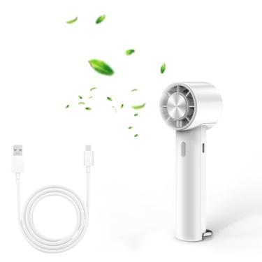 Imagem de Minthouz Ventilador portátil, ventilador de mesa portátil ultra-silencioso de 5 velocidades com bateria de 2000 mAh e carregamento USB-C, resfriamento instantâneo de 16 °C, fecho dobrável, perfeito