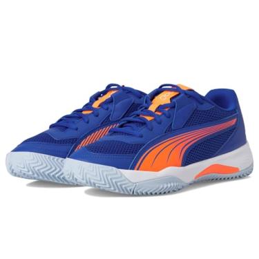 Imagem de PUMA Nova Court Pickleball Tênis masculino, Azul-vívido Fogo-puma Branco Vermelho brilhante, 40