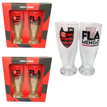 Imagem de Kit 4Un Copos Munich Vidro Tulipa Cerveja Chopp Time - Brasfoot