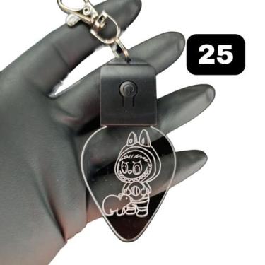 Imagem de Chaveiro Boneco Labubu Acrílico Led Rgb Recarregável 7 Cores - Lualki 