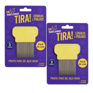 Imagem de Kit 2 Pente Fino Amarelo Piolhos e Lêndeas - Dr. Pentizinho - Dr. Pent