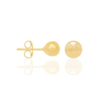 Imagem de BRINCO FORMADO POR BOLA LISA. MED. 6MM DIÂMETRO  Brinco feminino folhe
