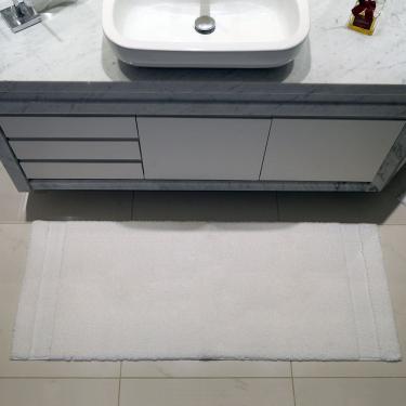 Imagem de Tapete de Banheiro Ou Quarto Microfibra Base Latex Antiderrapante Vizapi Orlando 55x140cm Branco
