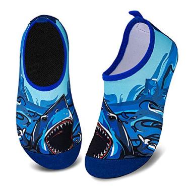 Imagem de Meias aquáticas infantis antiderrapantes de secagem rápida para praia, natação, caminhada, Big Shark, 2.5-3 Little Kid