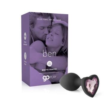 Imagem de Go Play Ben Preto Plug Anal em Silicone 7,5 cm x 3 cm - A SÓS