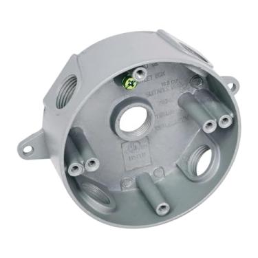 Imagem de YsXoWiui Caixa de Gabinete Redonda à Prova de Intempéries Sem Tampa Caixa de Projeto Elétrico Redonda à Prova D'água para Roteador de Interruptor Eletrônic, a, Tamanho real