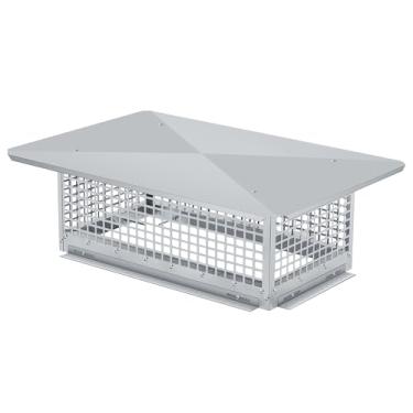 Imagem de GarveeTech Tampa de chaminé de 33.0 cm x 43.2 cm - Capa de malha de aço inoxidável 304, fácil instalação inferior, à prova de intempéries e antifaíscas para telha externa de argila, prata
