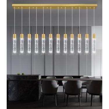 Imagem de Lustres de cristal modernos luz pendente LED para cozinha ilha sala de jantar entrada hall de entrada sala de estar ouro 6000K