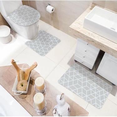 Imagem de Jogo de tapete para banheiro 3 peças verano Jolitex - JOLITEX TERNILLE