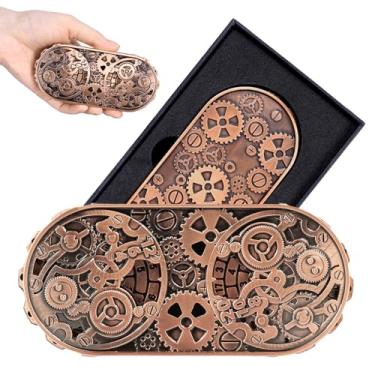 Imagem de Luazuri Spinner Dice - 7-in-1 Metal DND Dice Set,Double Compass Dice Spinner for Dungeons & Dragons, 3D Punk Style DND Dice for RPG Players, DM & Tabletop Games.(Ancient red Copper)