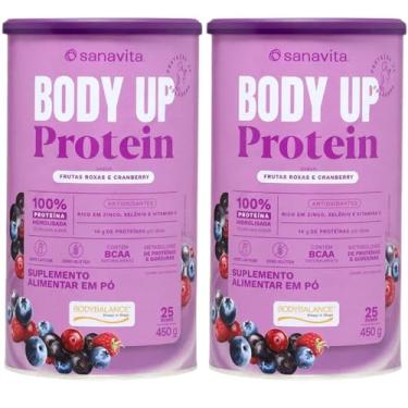 Imagem de Kit 2x - Body Up Protein - Colageno Bodybalance - Frutas Roxas e Cranberry - 450g - Sanavita
