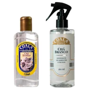 Imagem de Kit Odorizante de Ambientes e Tecidos Coala Chá Branco 260ml + Limpador Perfumado Concentrado Chá Branco 120 ml