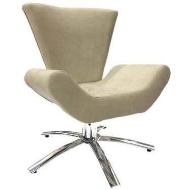 Imagem de Poltrona Giratória Elegance Sued Bege Claro - Sua Casa Decor