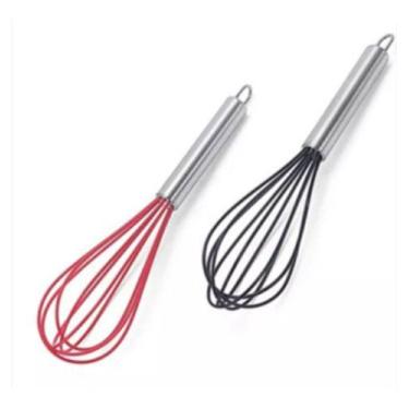 Imagem de Batedor Ovos Bolo Silicone Fouet Fuê 25,5 Cm Cabo Inox Clara - Clink
