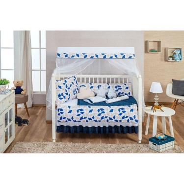 Imagem de Kit Berço Azul Marinho 8 Peças | 100% Algodão | Enchimento