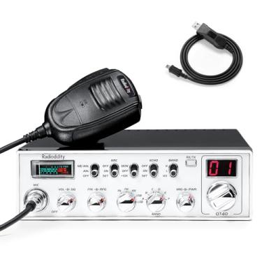 Imagem de Radioddity Rádio amador SSB QT40 de 10 metros, redução de ruído digital de 40 W, rádio amador de alta potência com alerta NOAA, transceptor móvel AM/FM/PA com CTCSS/DCS, cabo de programação USB