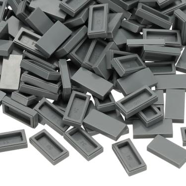 Imagem de PATIKIL 555 Pcs Flat Blocks Bulk, 1x2 Square Dark Gray Classic Tiles Smooth Surface Mini Building Blocks Accessories Compatible Bricks Kits for Building Floor Walls Mosaic Pixel Arts