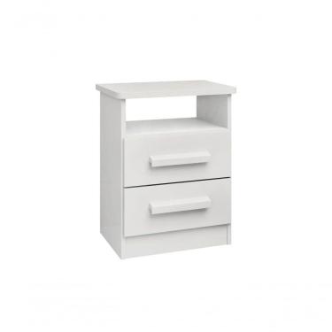 Imagem de Mesa De Cabeceira Firenze 2 Gavetas Com Nicho - D' Doro Branco