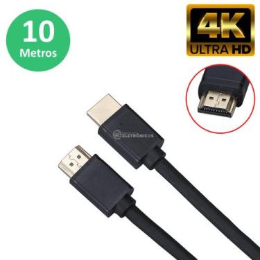 Imagem de Cabo Hdmi 2.0 19 Pinos 10 Metros 4k Ultra Hd 3d Ideal Para Consoles De