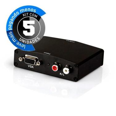 Imagem de Conversor Vga - Hdmi Com Áudio Rca - Kit 5 - Cirilo Cabos
