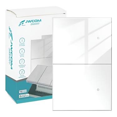 Imagem de Interruptor Inteligente Tecla Física vidro 2 Botões Zigbee Branco jwcom SA-ZB217B-BR