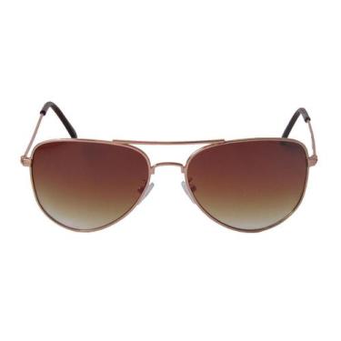 Imagem de Oculos De Sol Feminino Estilo Aviador Lente Marrom D - Pop!