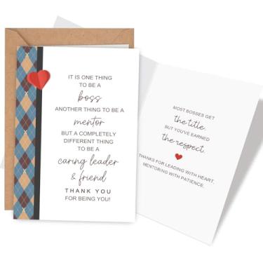 Imagem de Naixiwen Heartfelt Boss's Day Card, Boss Thank You Card from Employee Assistant Staff, Bosses Birthday Cards Gift for Leader Mentor Manager, It Is One Thing to Be a Boss