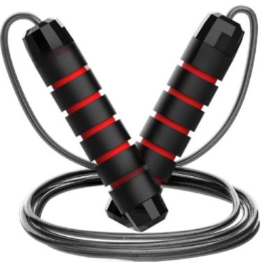 Imagem de Pula Corda corda de Pular Profissional Fitness e Emagrecimento Queima Calorias com Rolamento Suave(4 UNIDADES,VERMELHO)